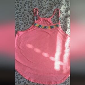 Arizona Jean Company Pink Tank Top with Colorful Trim